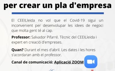 El CEEILleida ofereix tallers ‘online’ personalitzats sobre com realitzar un pla d’empresa