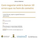 Càpsula formativa al CEI Borges: "Com negociar amb la banca: 10 errors que no hem de cometre"