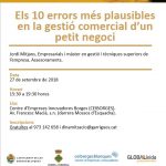 Càpsula al CEI Borges Blanques: Els 10 errors més plausibles en la gestió comercial d’un petit negoci