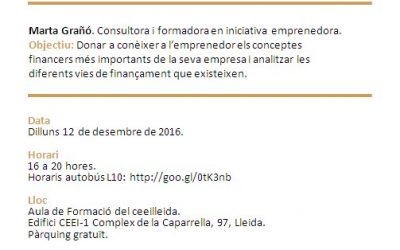 Càpsula formativa “Finances per a emprenedors” al Ceeilleida