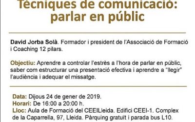 Primera càpsula formativa del 2019 al CEEILleida: Tècniques de comunicació: parlar en públic