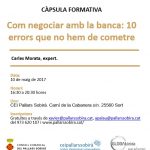 Càpsula al CEI Pallars Sobirà: Com negociar amb la banca: 10 errors que no hem de cometre