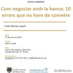 Càpsula al Pallars Jussà: Com negociar amb la banca: 10 errors que no hem de cometre