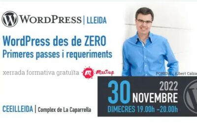 “WordPress des de zero: primeres passes i requeriments”, el 30 de novembre al CEEILleida